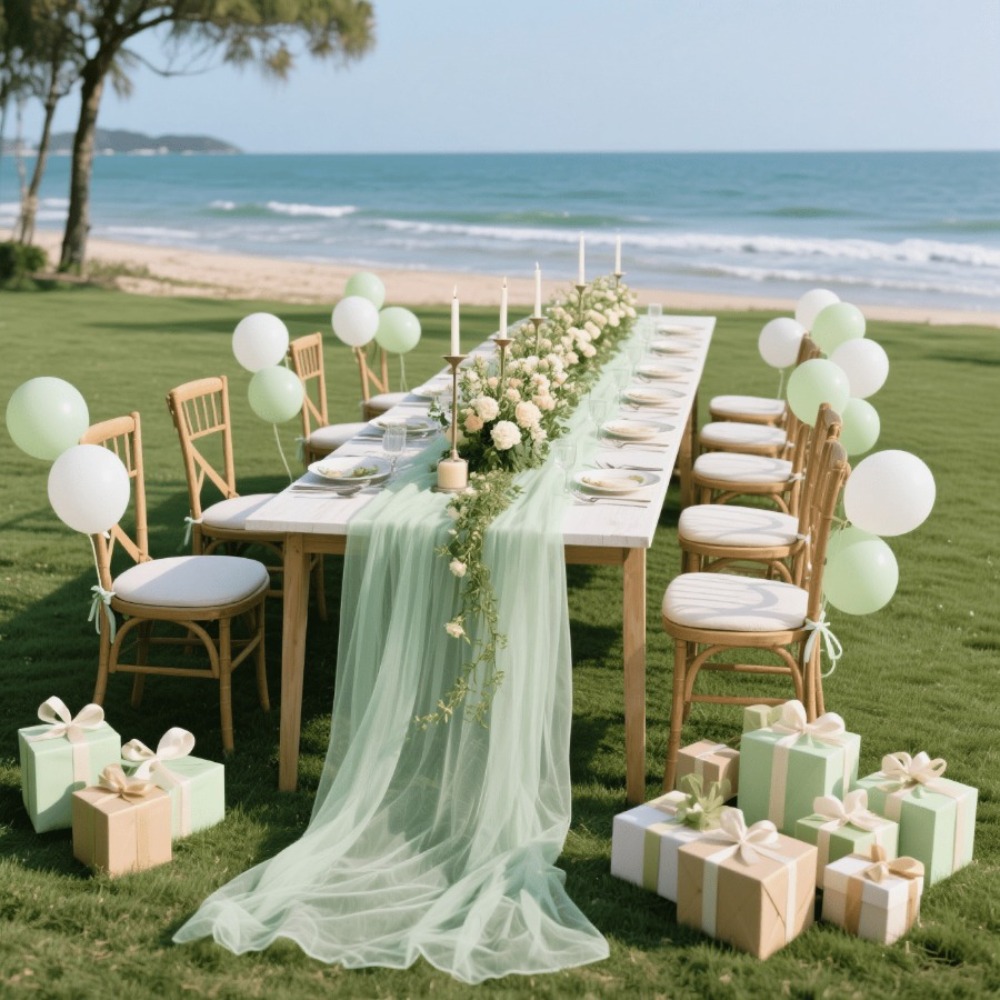 Wedding Ceremony Supply - Przezroczysty bieżnik na stół weselny, bieżnik