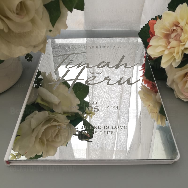 Wedding Ceremony Supply - Personalizowana Księga Gości Weselnych Rustykalne Lustro