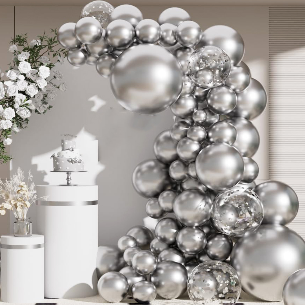 Wedding Balloon Arch - Zestaw girlandy z balonów metalicznych w