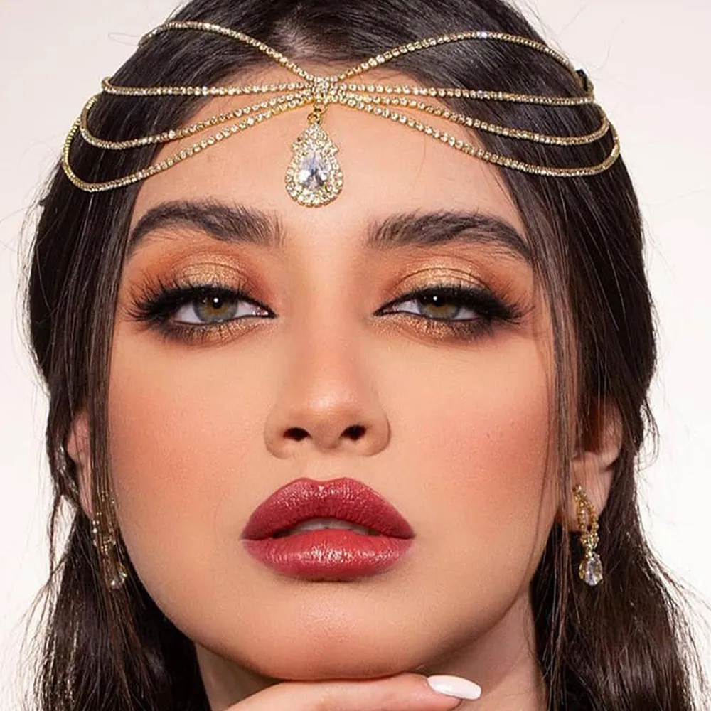 Indian Wedding Supply - XSBODY Boho Bridal Rhinestone łańcuszek na