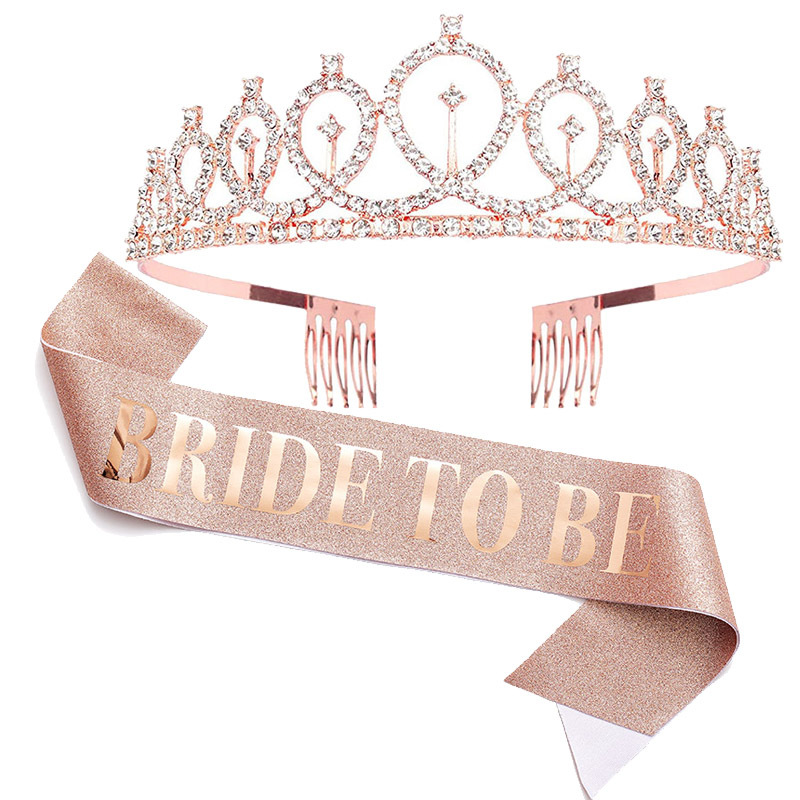 Bride Tribe Sash - 1 zestaw Różowe złoto Panna młoda