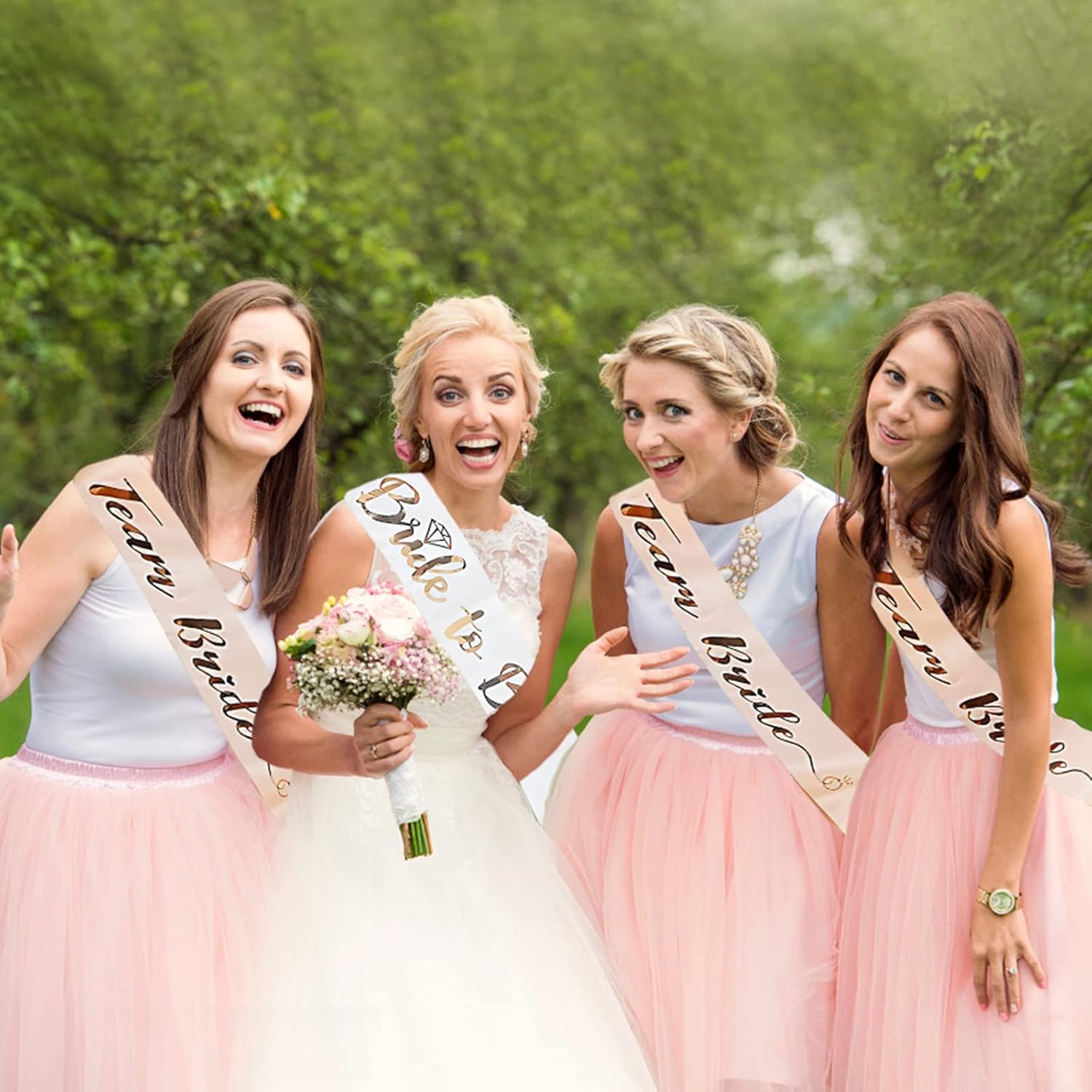 25 sztuk/zestaw różowo-złotych – Bride Tribe Sash recenzja i cena
