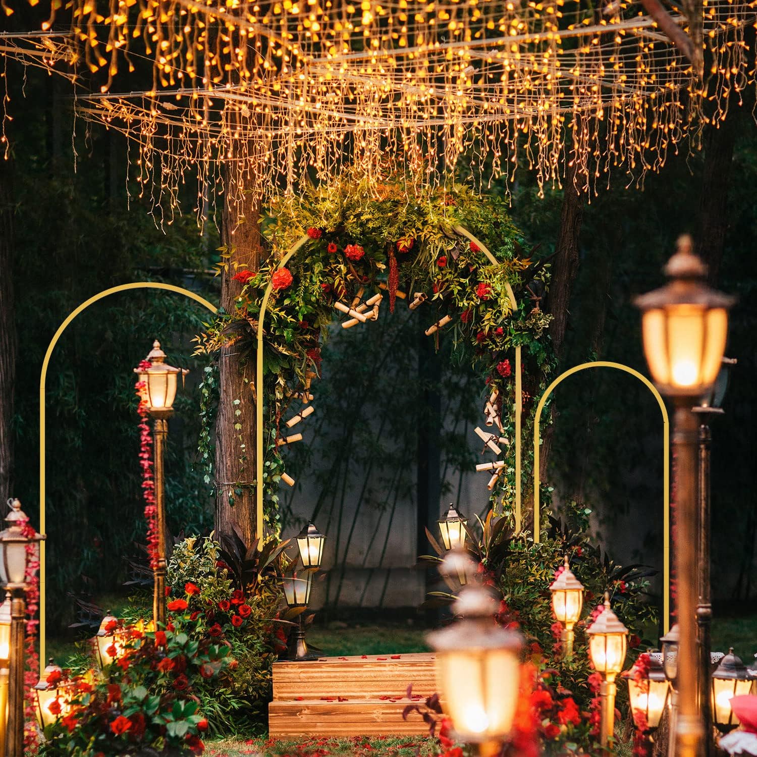 1 szt. Złoty Metalowy Łuk Tło  – Wedding Balloon Arch recenzja i cena