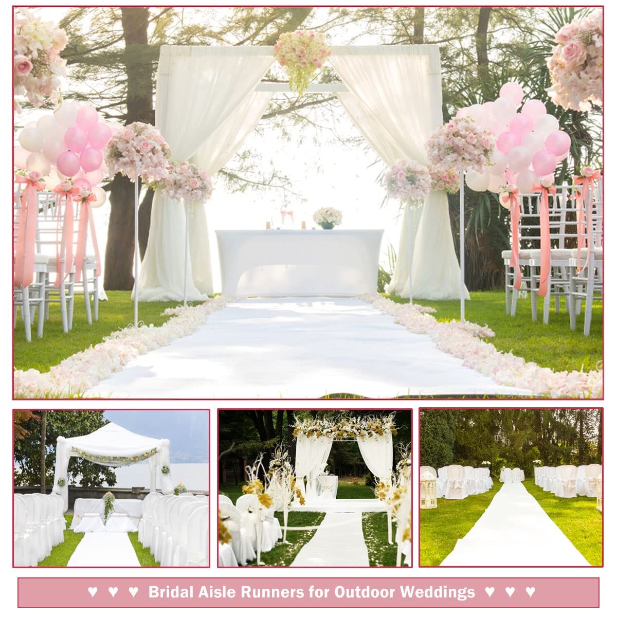 Ślubny Biały Dywan Antypoślizg – Aisle Runner White recenzja i cena
